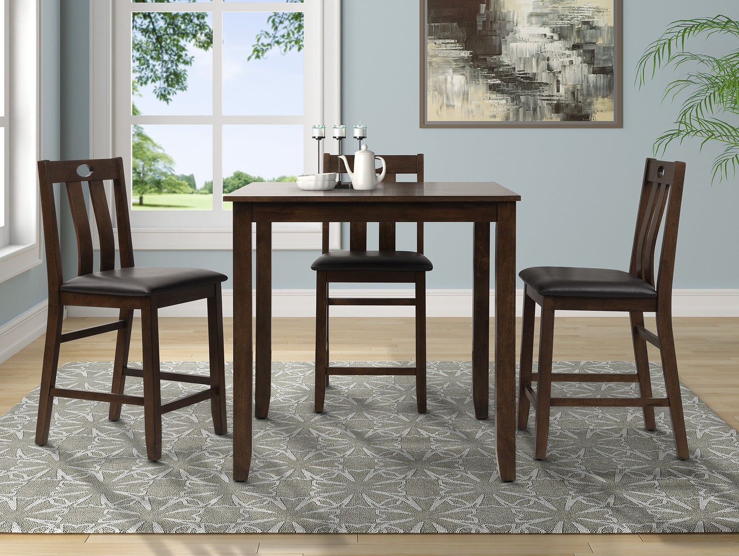 Bristol 5 Piece Counter Dining Set (Table + 4 Chairs)