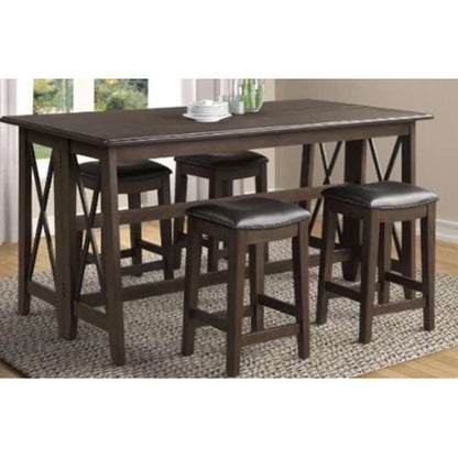 Carmina 5 Piece Drop Leaf Counter Set (Table + 4 Chairs)