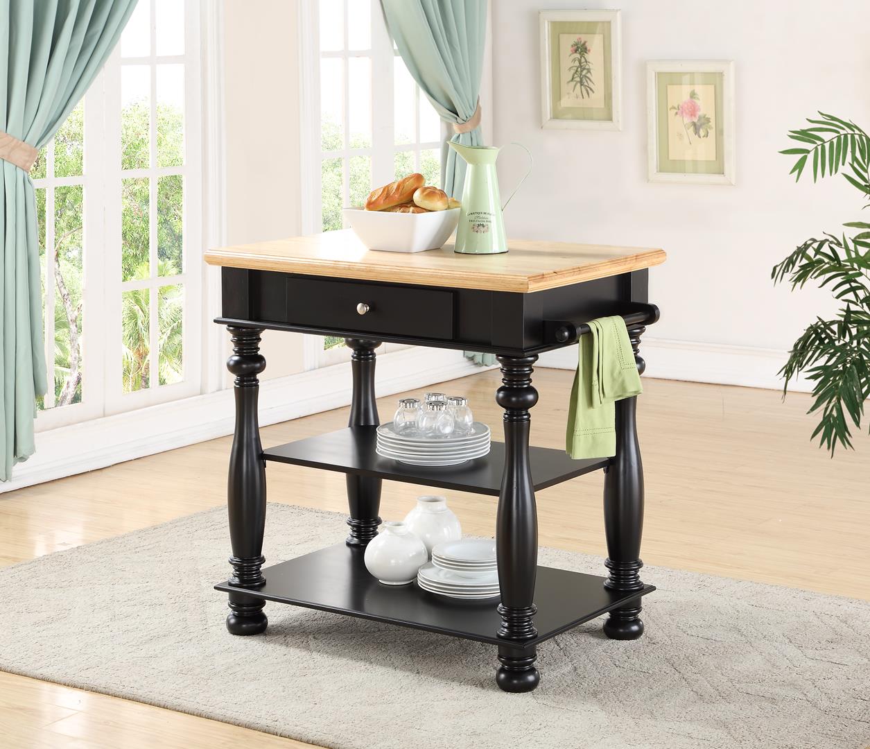 Avondale Black Kitchen Island