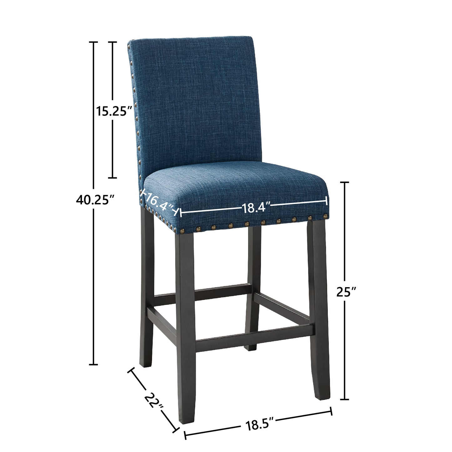 Crispin Marine Blue Counter Chair (Set of 2)