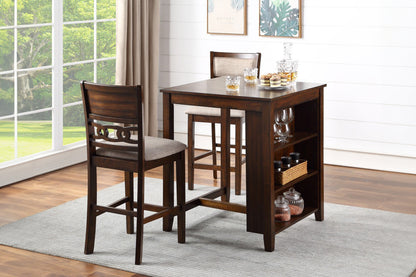 Gia 30" Storage Counter Table Set (Table + 2 Chairs)