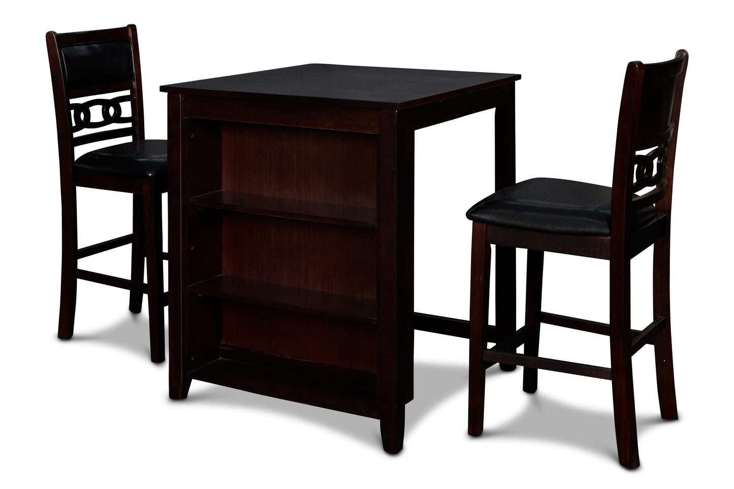 Gia 30" Storage Counter Table Set (Table + 2 Chairs)