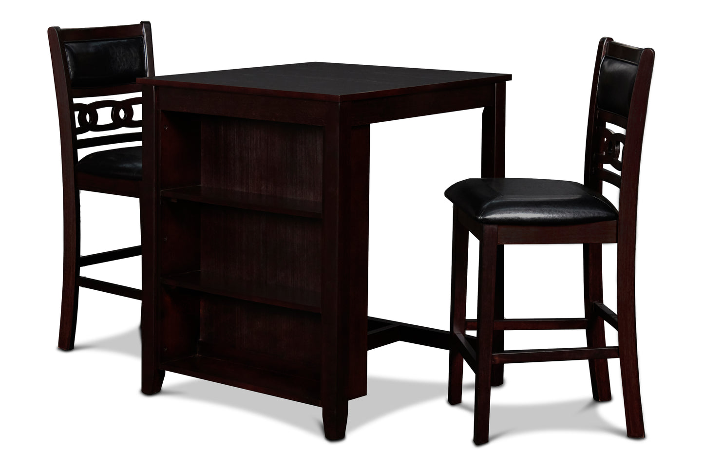 Gia 30" Storage Counter Table Set (Table + 2 Chairs)