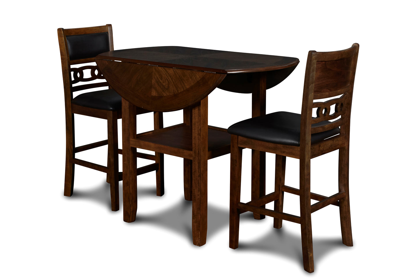 Gia 42" 3 PC Counter Height Drop Leaf Set (Table + 2 Chairs)