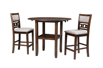 Gia 42" 3 PC Counter Height Drop Leaf Set (Table + 2 Chairs)