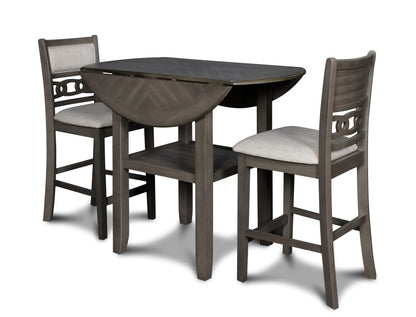 Gia 42" 3 PC Counter Height Drop Leaf Set (Table + 2 Chairs)