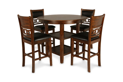 Gia 5-Piece 42" Round Counter Dining Set (Table + 4 Chairs)