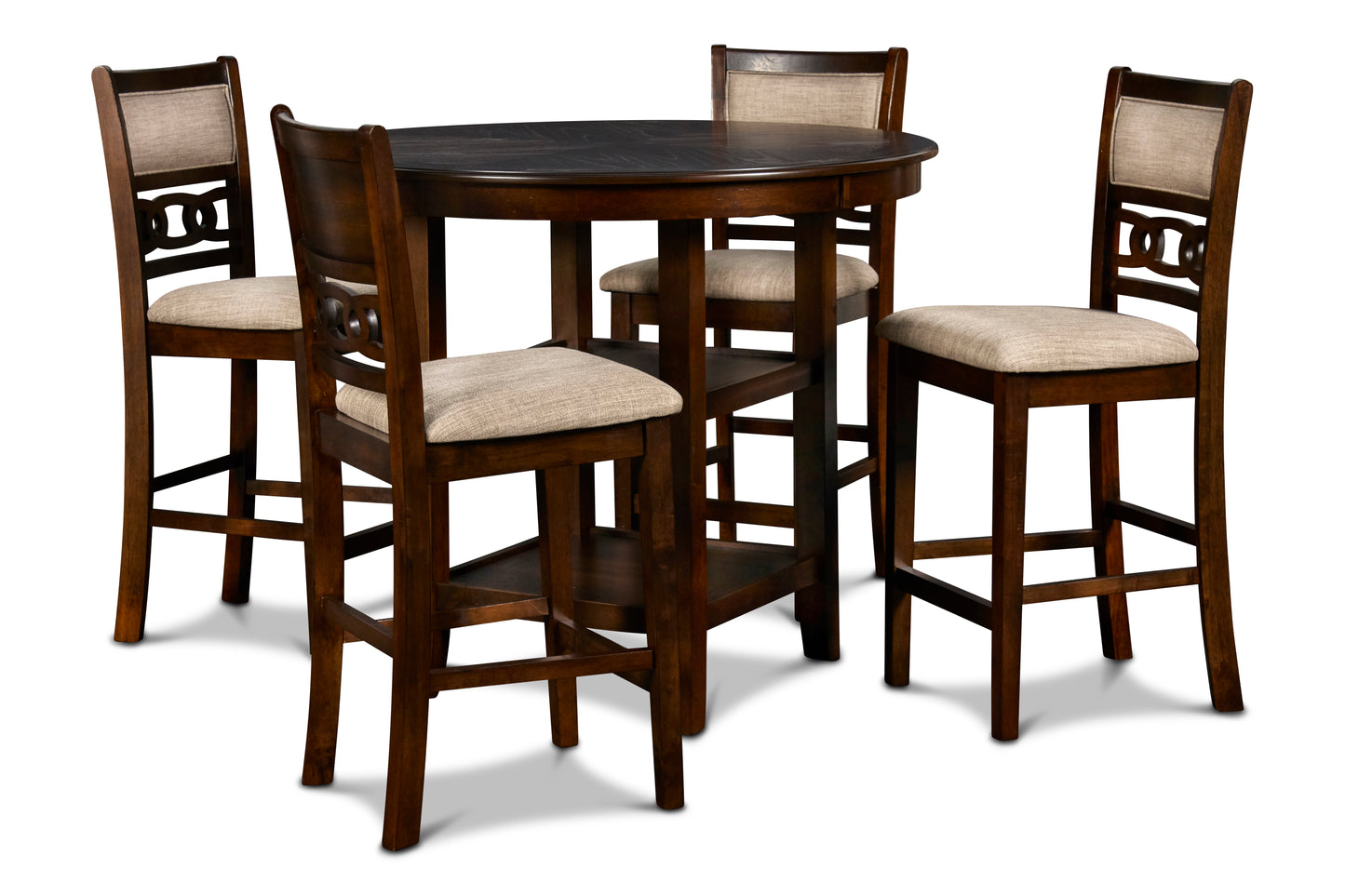 Gia 5-Piece 42" Round Counter Dining Set (Table + 4 Chairs)