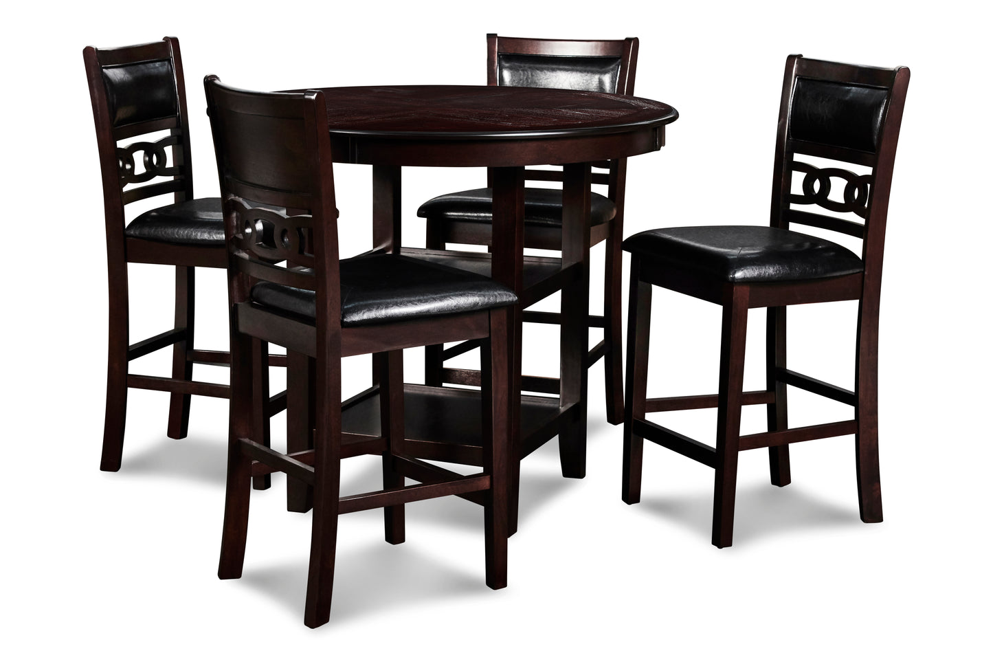 Gia 5-Piece 42" Round Counter Dining Set (Table + 4 Chairs)