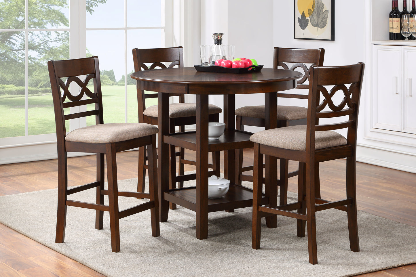 Cori 5-Piece Counter Dining Set (Table + 4 Chairs)