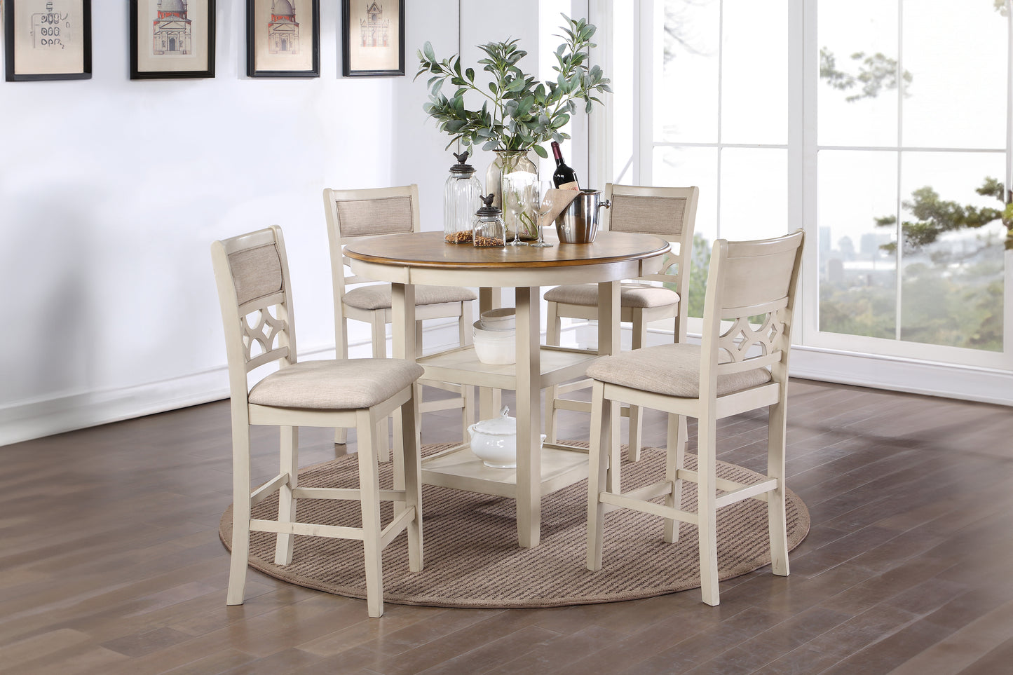 Mitchell 5-Piece Counter Dining Set (Table + 4 Chairs)