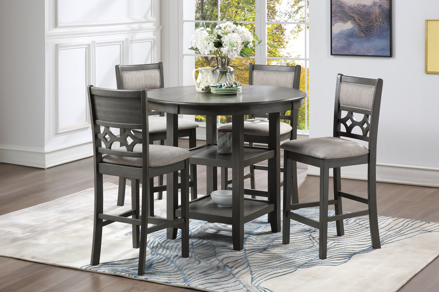 Mitchell 5-Piece Counter Dining Set (Table + 4 Chairs)