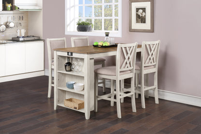 Amy Counter Dining Set with Storage (5 Piece)