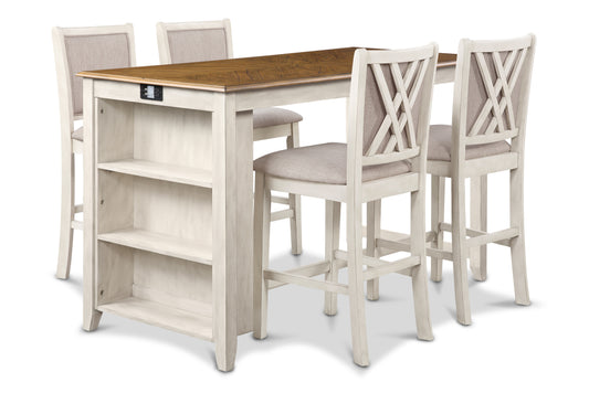 Amy Counter Dining Set with Storage (5 Piece)