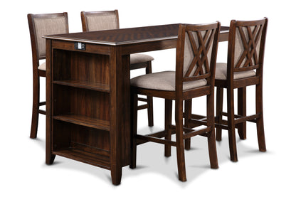 Amy Counter Dining Set with Storage (5 Piece)