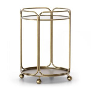 Radius Marble Round Bar Cart – Brass