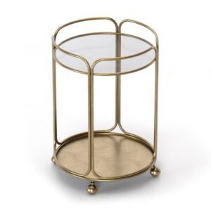 Radius Marble Round Bar Cart – Brass