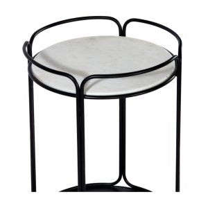 Radius Marble Round Bar Cart – Black