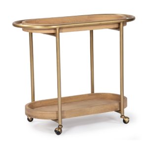 Orbit Solid Oak Bar Cart – Natural