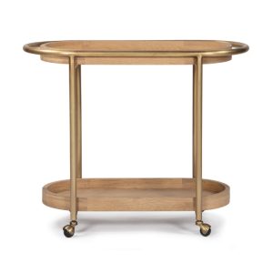 Orbit Solid Oak Bar Cart – Natural