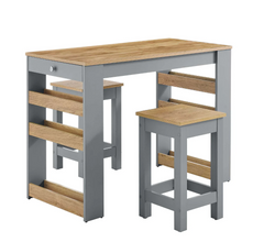 Galley 3-Piece Kitchen Island And Stool Set By Modway