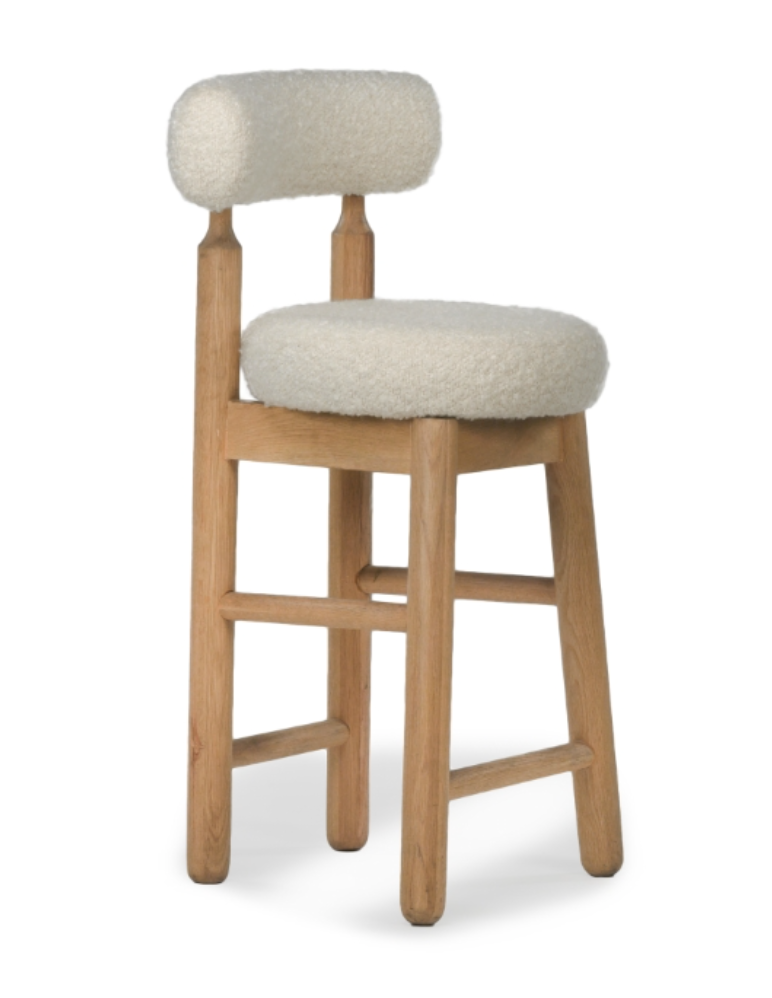 Centro Upholstered Oak Stool – Natural