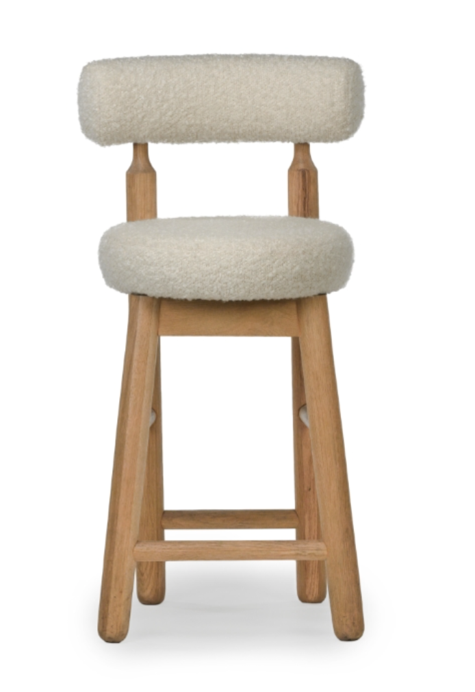 Centro Upholstered Oak Stool – Natural