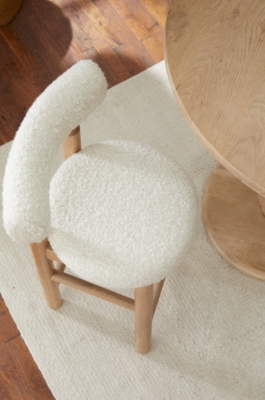 Centro Upholstered Oak Stool – Natural