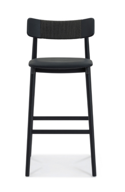 Converse Leather Solid Oak Stool – Charcoal