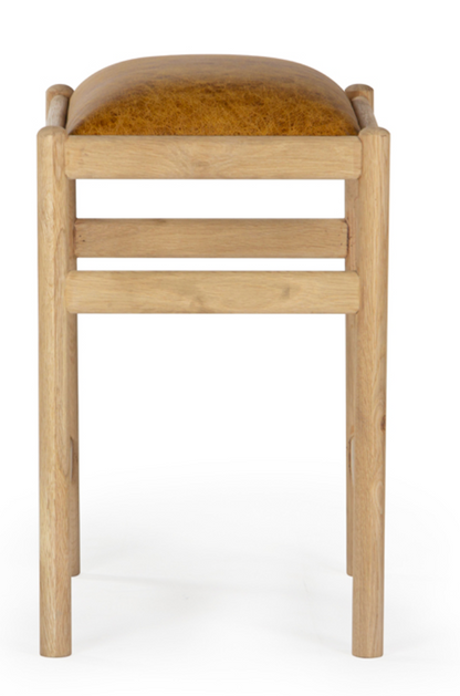 Dove Oak Leather Counter Stool – Caramel