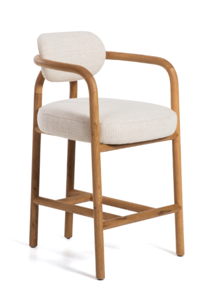 Theodore Upholstered Oak Counter Stool