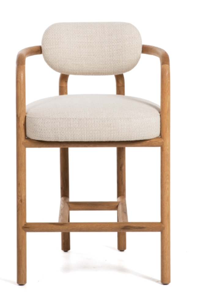 Theodore Upholstered Oak Counter Stool