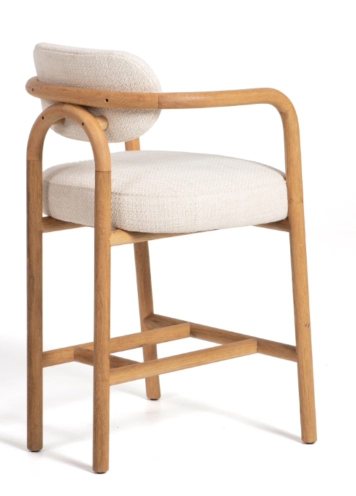 Theodore Upholstered Oak Counter Stool